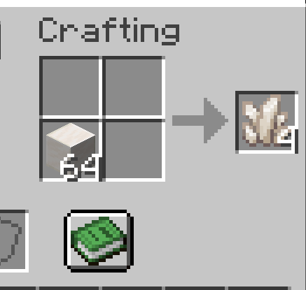 Crafting-Rezept: 1 Quarzblock im Crafting-Feld ergibt 4 Netherquarz