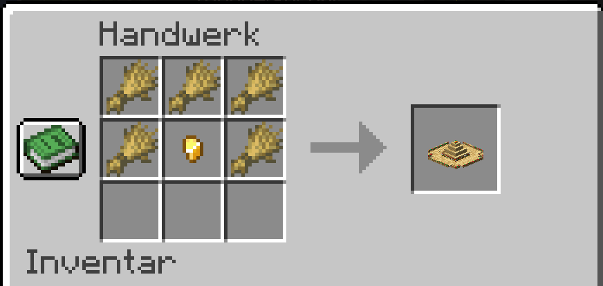Crafting-Rezept für den Mexikanischen Sombrero: 5x Weizen und 1x Goldklumpen